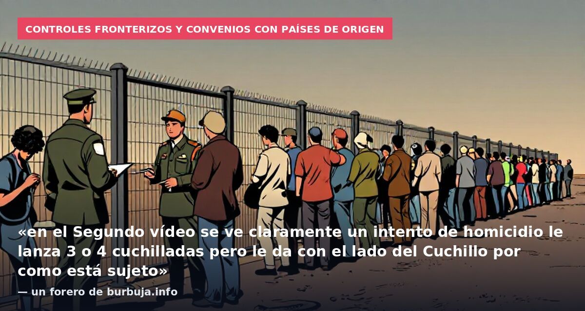 Controles fronterizos y convenios con países de origen: «en el Segundo vídeo se ve claramente un intento de homicidio le lanza 3 o 4 cuchilladas pero le da con el lado del Cuchillo por como está sujeto» — un forero de burbuja.info