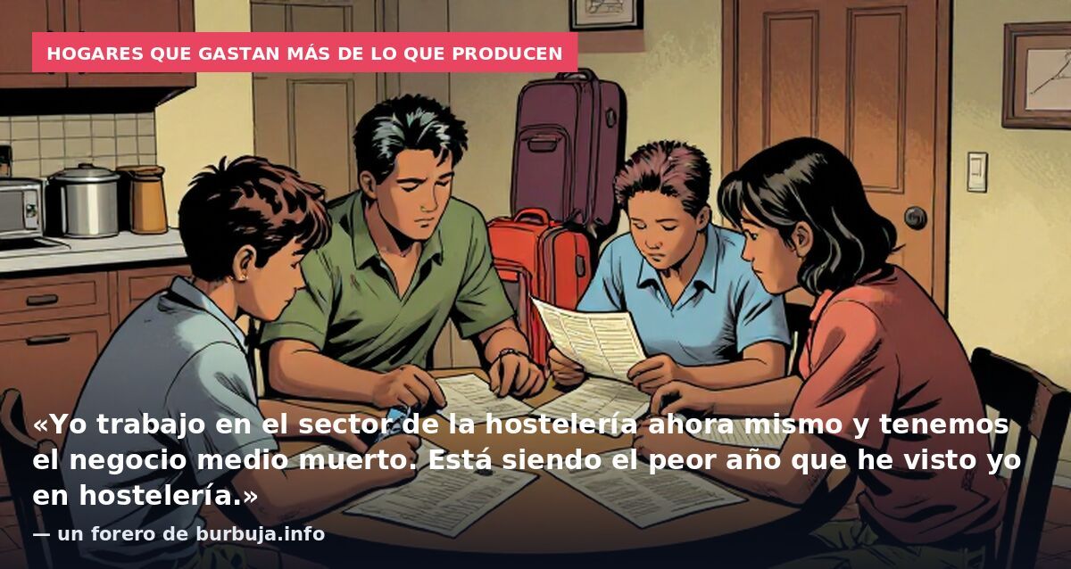 Hogares que gastan más de lo que producen: «Yo trabajo en el sector de la hostelería ahora mismo y tenemos el negocio medio muerto. Está siendo el peor año que he visto yo en hostelería.» — un forero de burbuja.info