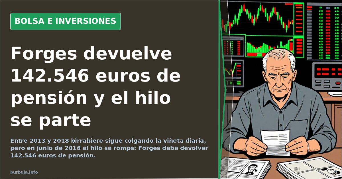 Forges devuelve 142.546 euros de pensión y el hilo se parte