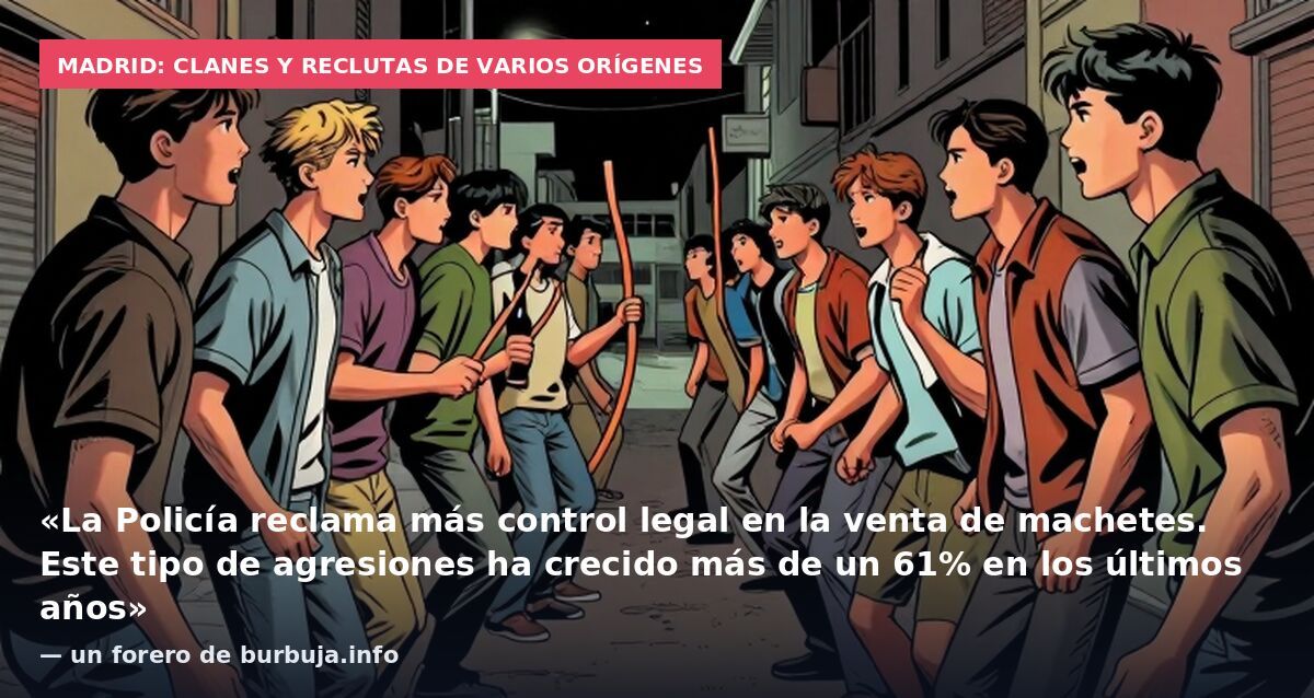Madrid: clanes y reclutas de varios orígenes: «La Policía reclama más control legal en la venta de machetes. Este tipo de agresiones ha crecido más de un 61% en los últimos años» — un forero de burbuja.info