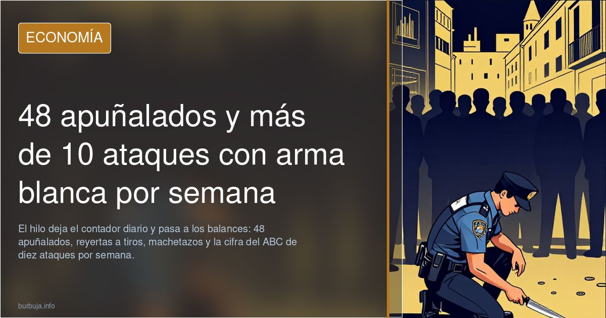 48 apuñalados y más de 10 ataques con arma blanca por semana