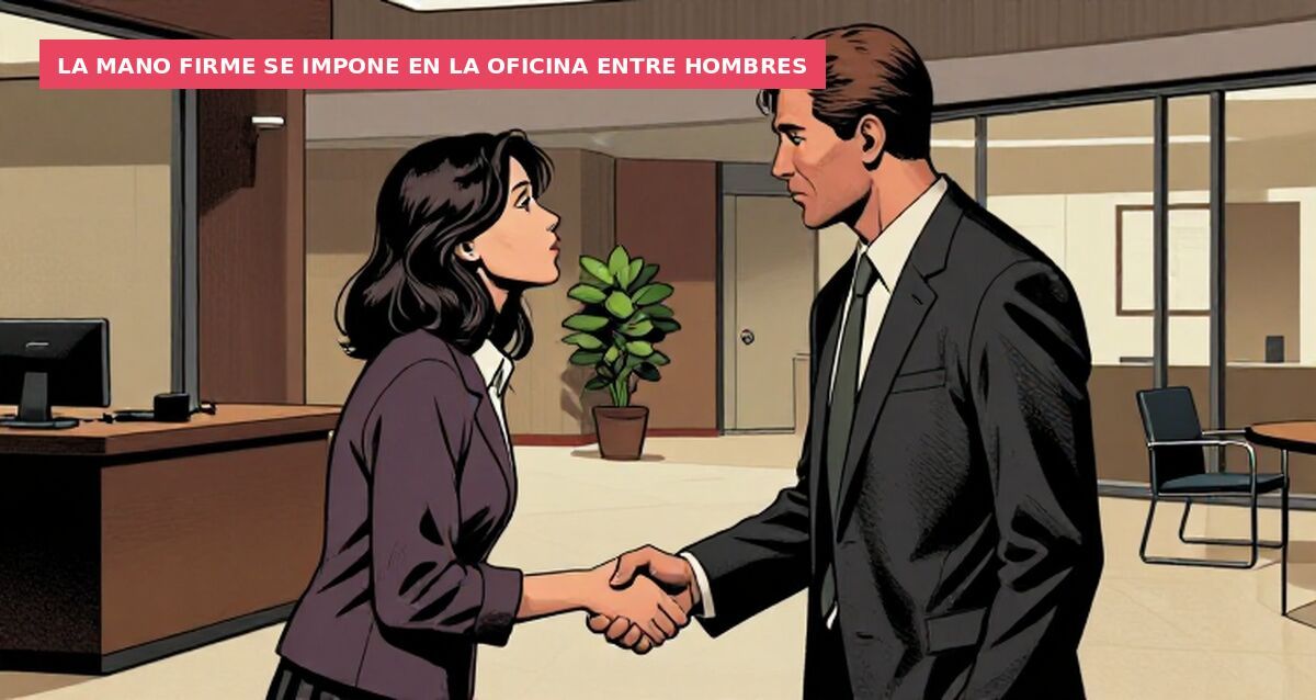 La mano firme se impone en la oficina entre hombres