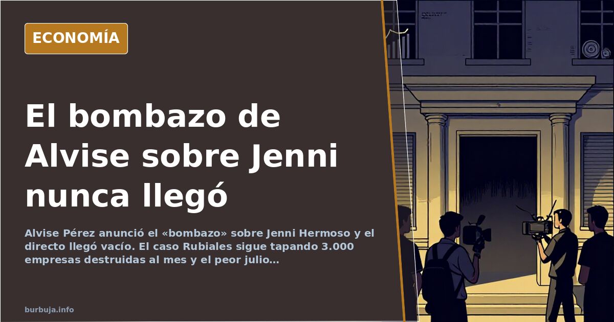 Ilustración editorial sobre el caso Rubiales y Jenni Hermoso con un teléfono mostrando un directo vacío y gráficos económicos