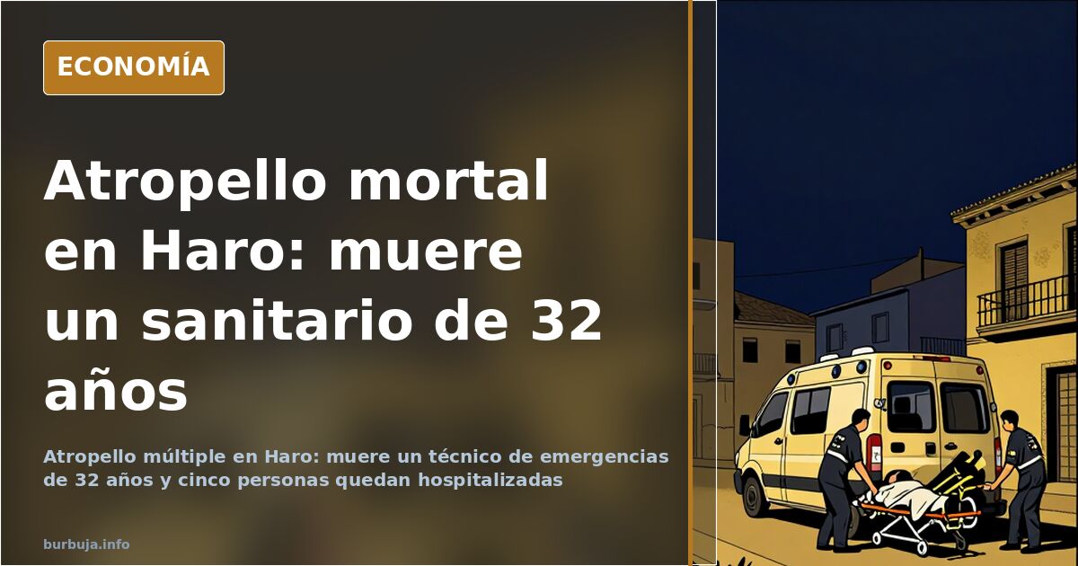 Aparcamiento del centro de salud de Haro con ambulancias y efectivos de emergencias tras el atropello múltiple