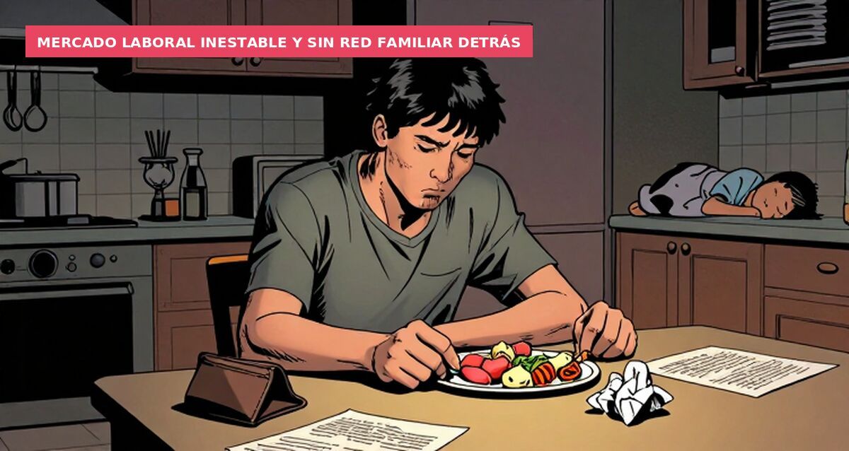Mercado laboral inestable y sin red familiar detrás