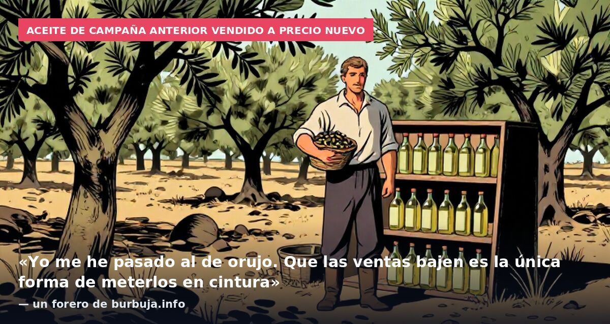 Aceite de campaña anterior vendido a precio nuevo: «Yo me he pasado al de orujo. Que las ventas bajen es la única forma de meterlos en cintura» — un forero de burbuja.info