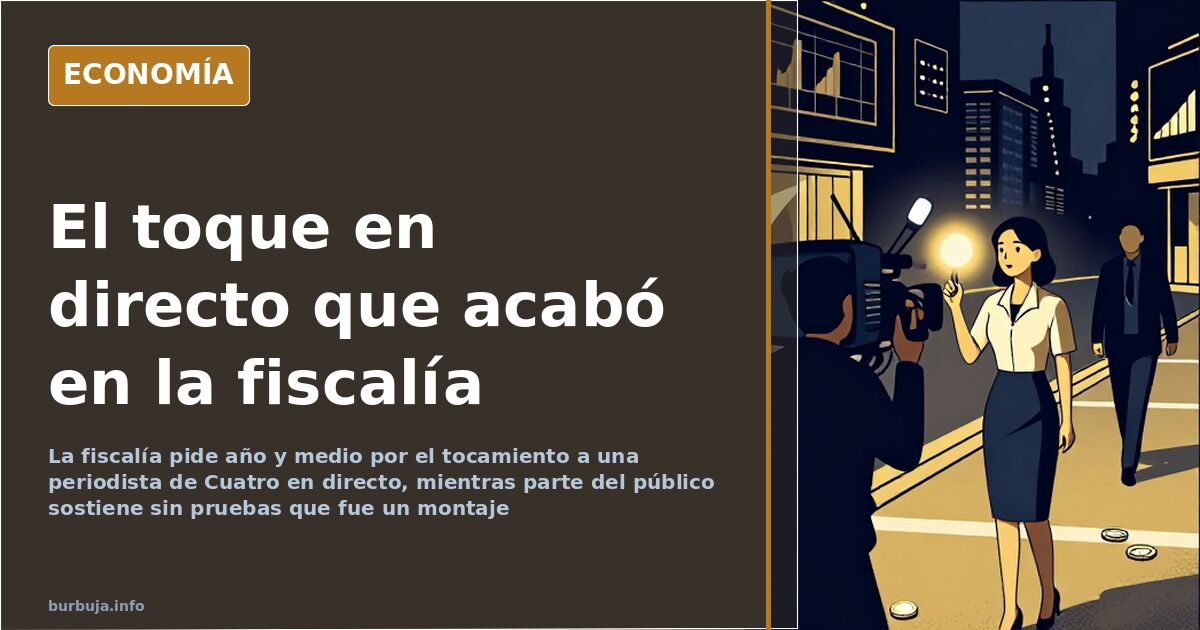 Plató de televisión en plena conexión en directo donde se produjo el toque a una periodista en Cuatro