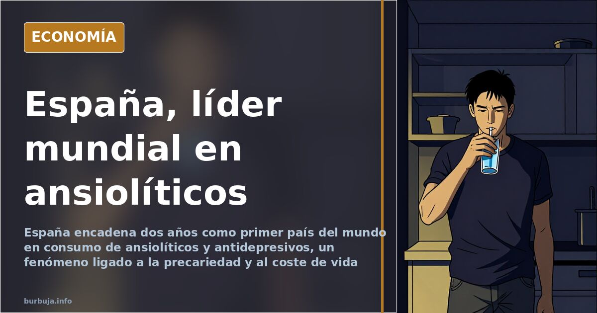 Personas esperando su turno en la cola de una farmacia, escena que ilustra el consumo de ansiolíticos en España