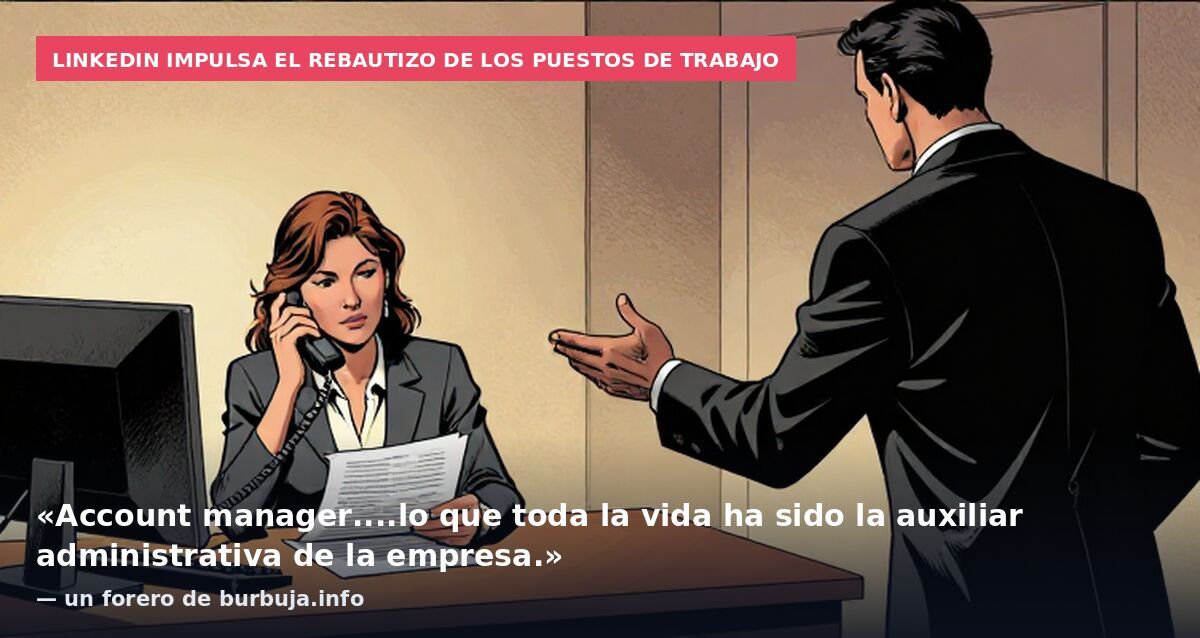 LinkedIn impulsa el rebautizo de los puestos de trabajo: «Account manager....lo que toda la vida ha sido la auxiliar administrativa de la empresa.» — un forero de burbuja.info