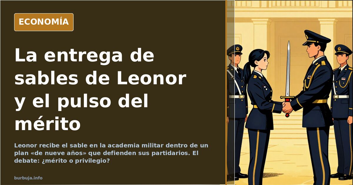 Cadete con uniforme militar durante la ceremonia de entrega de sables de la princesa Leonor