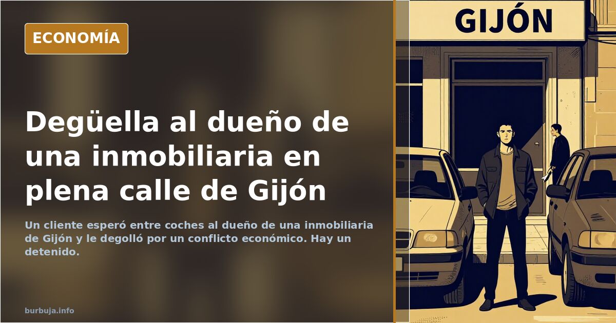 Coches aparcados en una calle de Gijón, escenario del apuñalamiento del dueño de una inmobiliaria