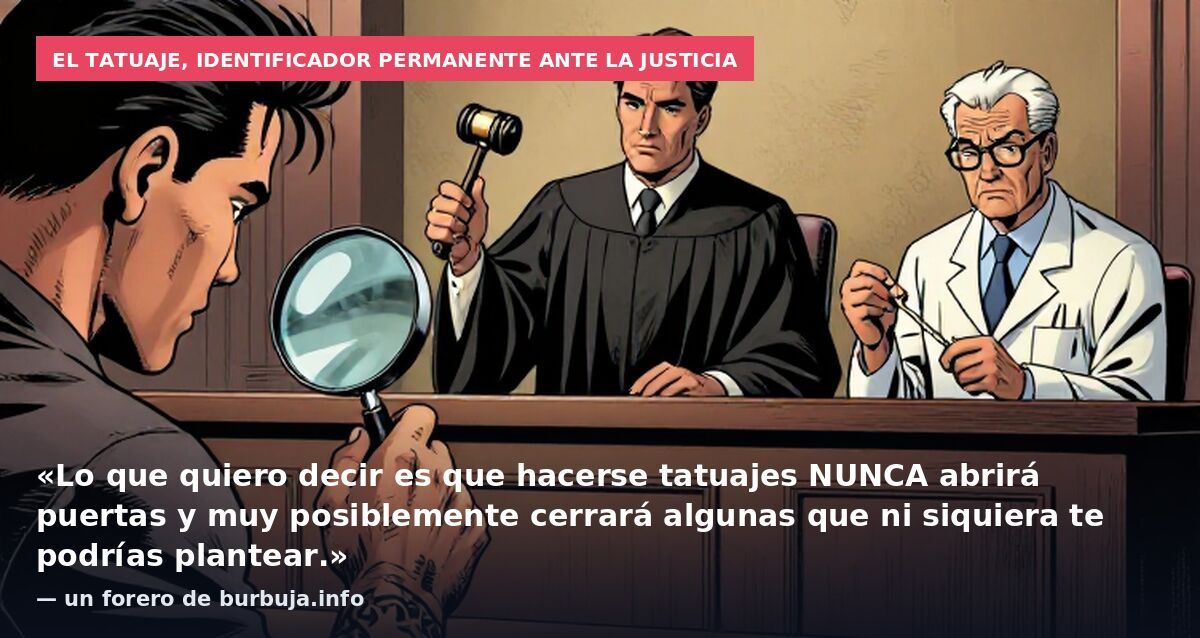 El tatuaje, identificador permanente ante la justicia: «Lo que quiero decir es que hacerse tatuajes NUNCA abrirá puertas y muy posiblemente cerrará algunas que ni siquiera te podrías plantear.» — un forero de burbuja.info