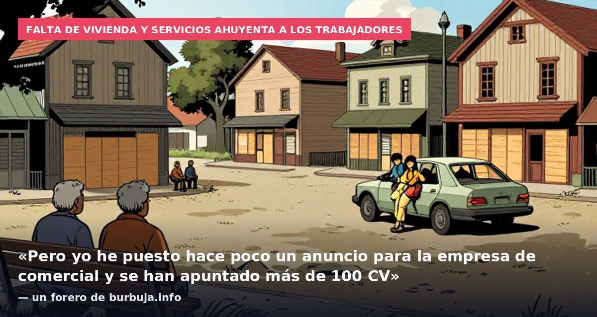 Falta de vivienda y servicios ahuyenta a los trabajadores: «Pero yo he puesto hace poco un anuncio para la empresa de comercial y se han apuntado más de 100 CV» — un forero de burbuja.info