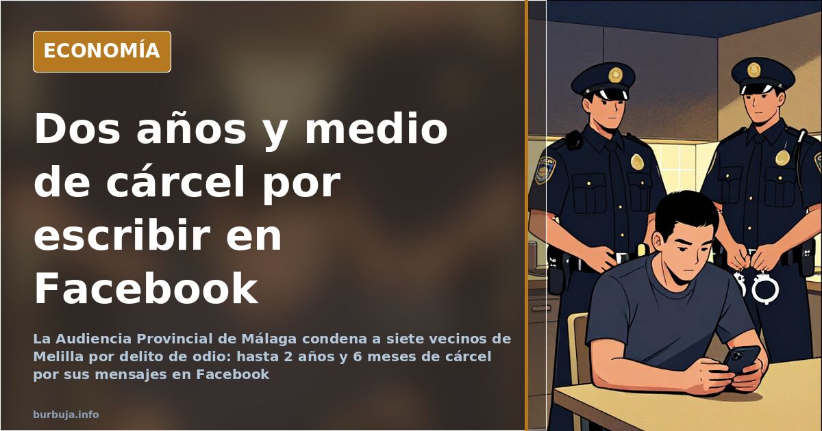 Ilustración editorial de una balanza de la justicia sobre un teclado de ordenador, simbolizando el delito de odio en redes so