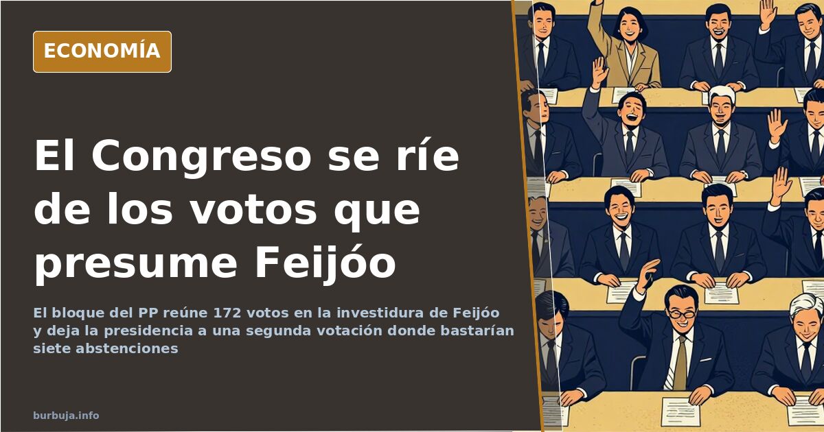 Diputados en el hemiciclo del Congreso durante la sesión de investidura de Feijóo, con escaños y tribuna de oradores ocupados
