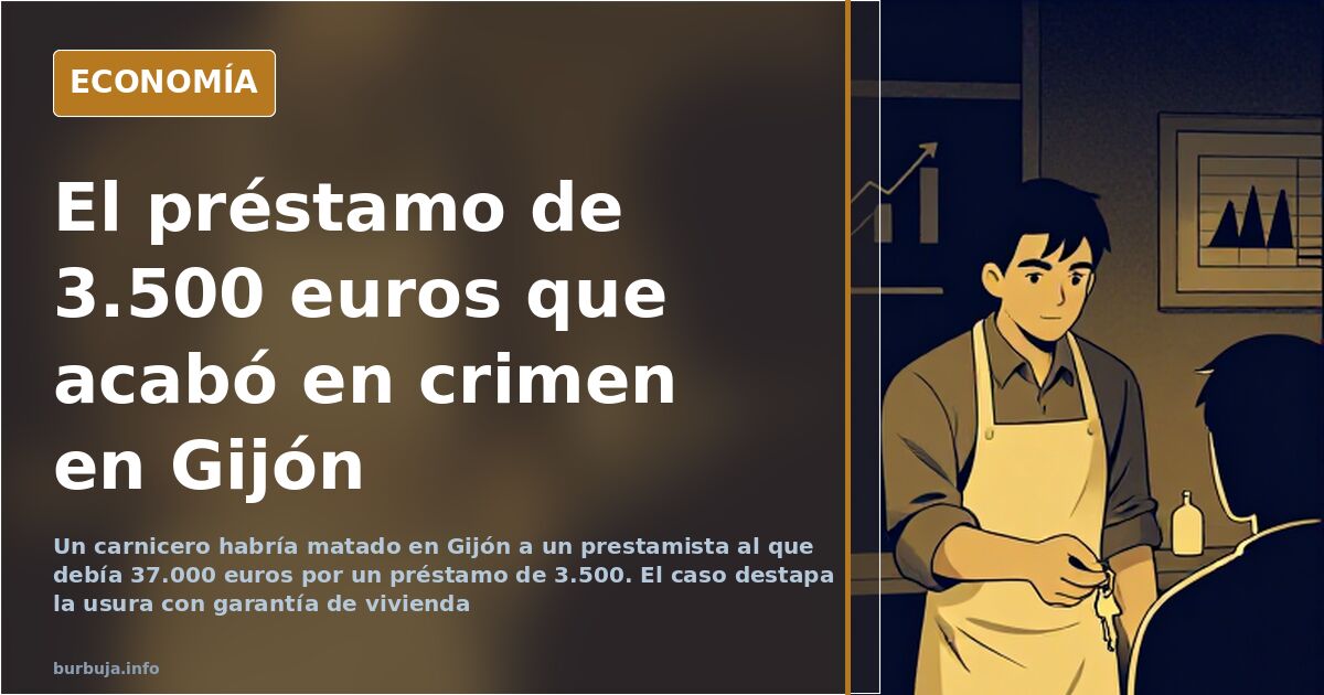 Ilustración editorial con un contrato de préstamo y una vivienda usada como aval en una operación de usura