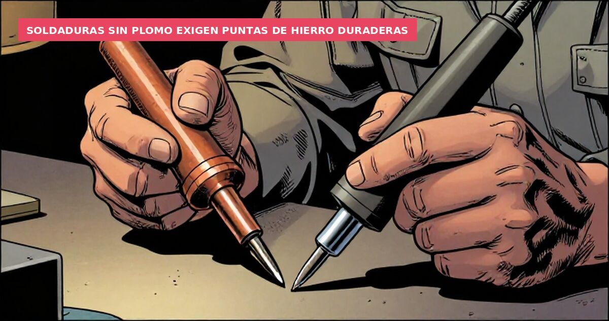 Soldaduras sin plomo exigen puntas de hierro duraderas