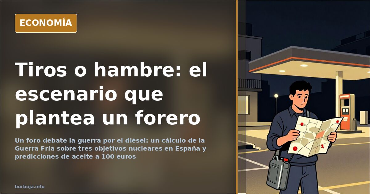 Estantería de supermercado semivacía con aceite de oliva y huevos, y una torre de aerogeneradores al fondo