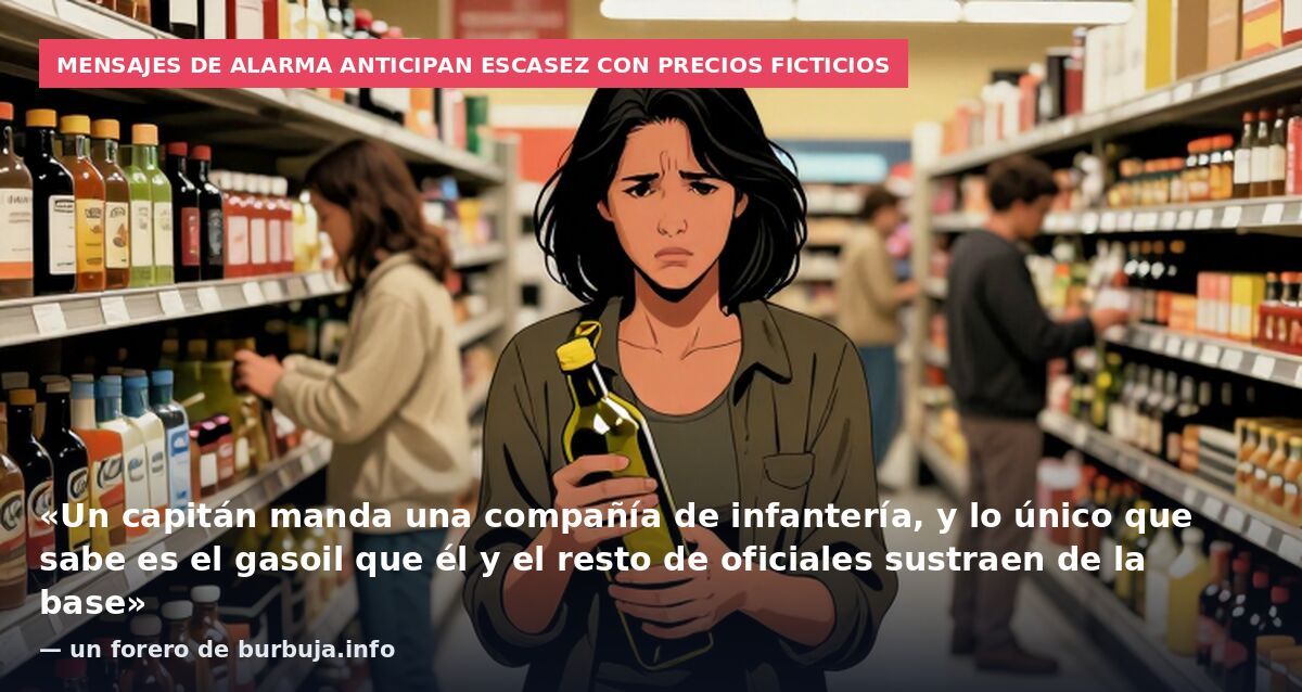 Mensajes de alarma anticipan escasez con precios ficticios: «Un capitán manda una compañía de infantería, y lo único que sabe es el gasoil que él y el resto de oficiales sustraen de la base» — un forero de burbuja.info