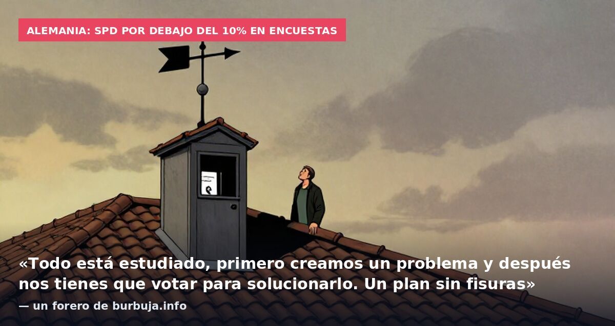 Alemania: SPD por debajo del 10% en encuestas: «Todo está estudiado, primero creamos un problema y después nos tienes que votar para solucionarlo. Un plan sin fisuras» — un forero de burbuja.info