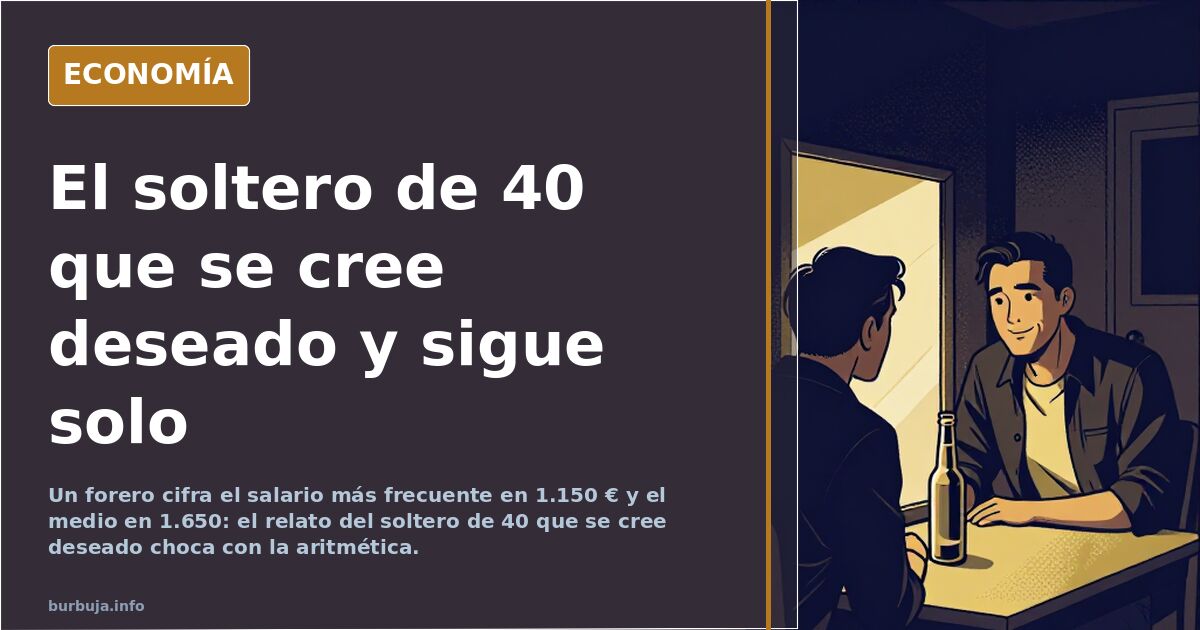 Hombre de más de 40 años sentado solo en el salón de un piso de clase media, con la ciudad al fondo