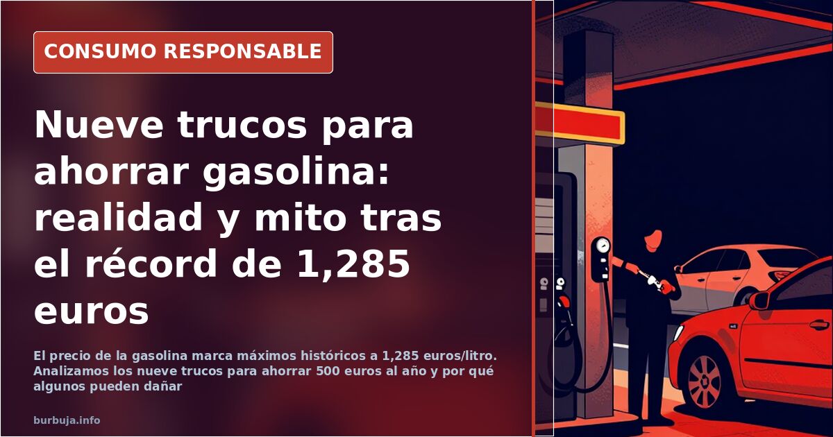 Nueve trucos para ahorrar gasolina: realidad y mito tras el récord de 1,285 euros