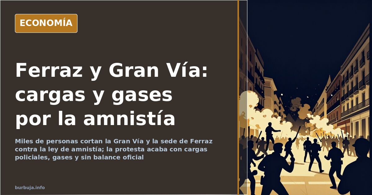 Cargas policiales en Ferraz y Gran Vía por la amnistía