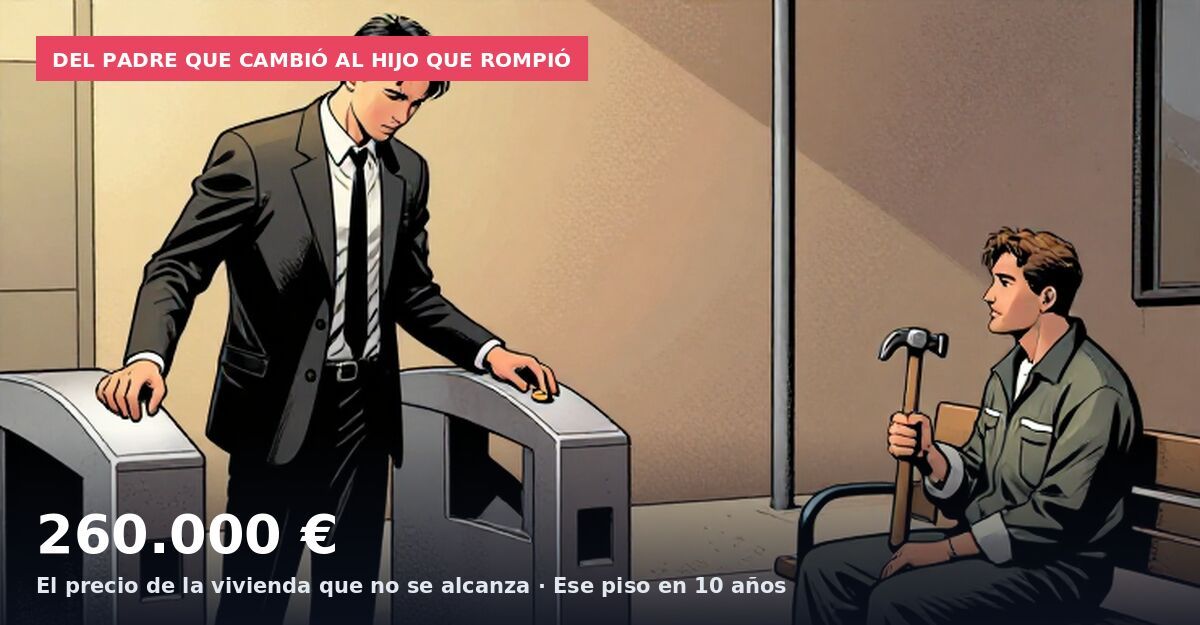 Del padre que cambió al hijo que rompió: 260.000 € El precio de la vivienda que no se alcanza · Ese piso en 10 años