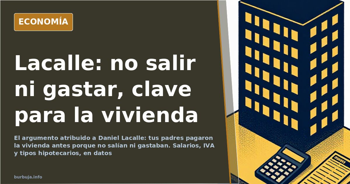 Ilustración editorial de una vivienda con la hipoteca y el salario frente a los gastos de ocio mensual