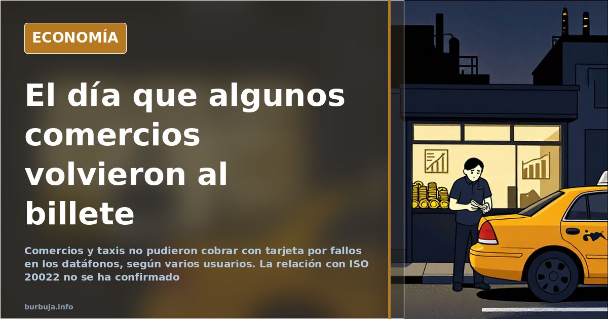 Comercio con un datáfono apagado y billetes sobre el mostrador durante un fallo de pagos con tarjeta