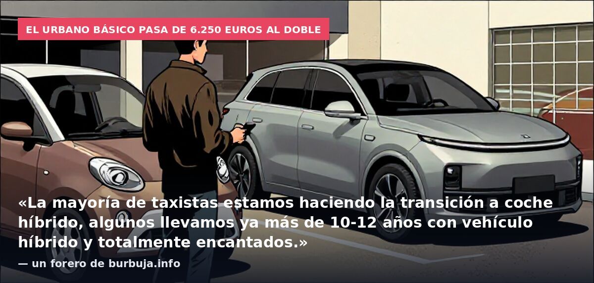 El urbano básico pasa de 6.250 euros al doble: «La mayoría de taxistas estamos haciendo la transición a coche híbrido, algunos llevamos ya más de 10-12 años con vehículo híbrido y totalmente encantados.» — un forero de burbuja.info