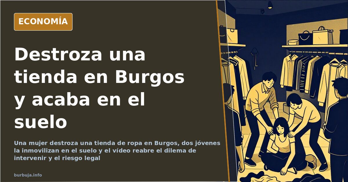 Vídeo viral de una tienda de ropa en Burgos: prendas tiradas por el suelo junto a una mujer inmovilizada por dos jóvenes