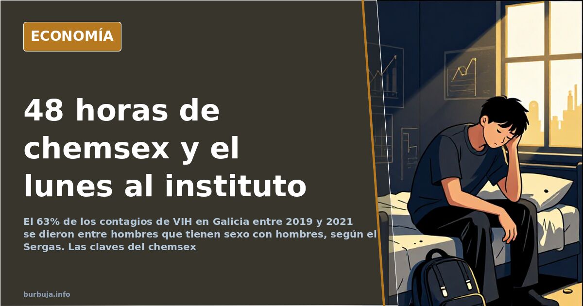 Ilustración editorial sobre el aumento de infecciones de transmisión sexual asociadas al chemsex y su coste sanitario