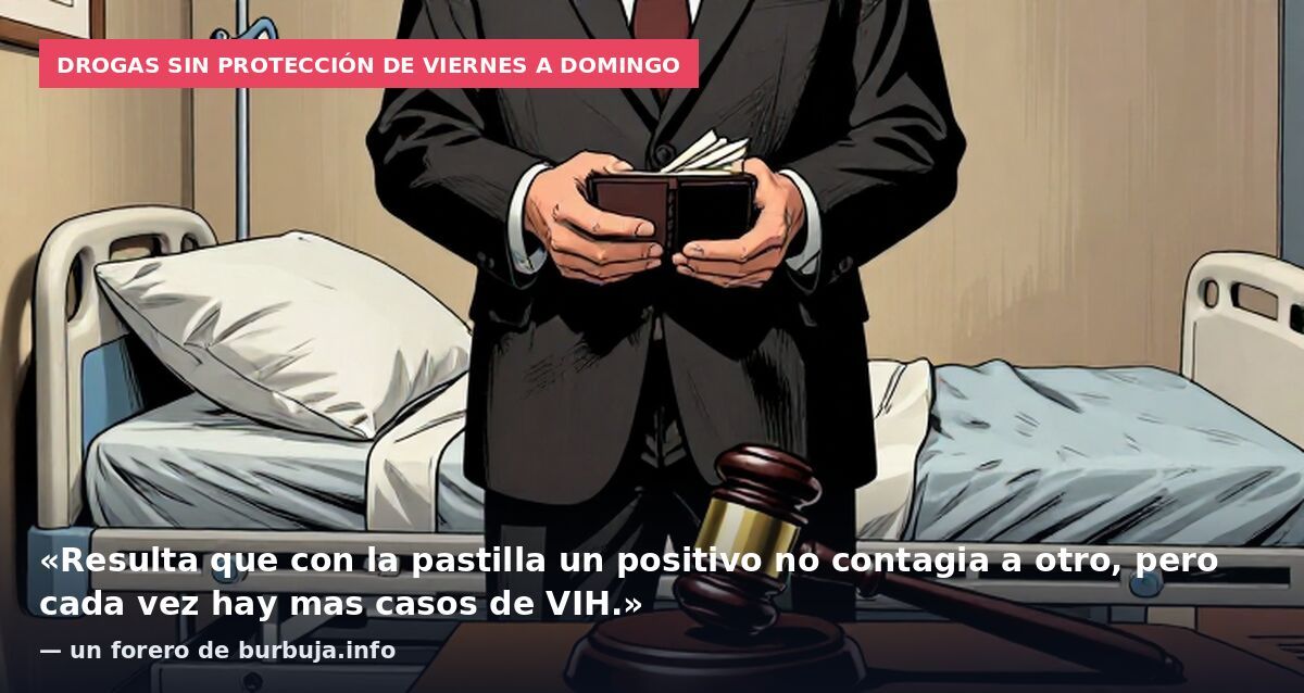 Drogas sin protección de viernes a domingo: «Resulta que con la pastilla un positivo no contagia a otro, pero cada vez hay mas casos de VIH.» — un forero de burbuja.info