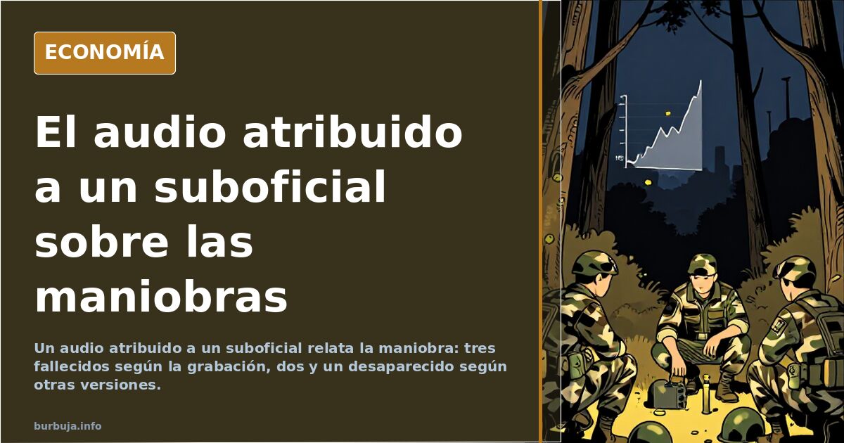 Ilustración editorial de un pantano nocturno con equipo militar sumergido y gráficos de profundidad y temperatura