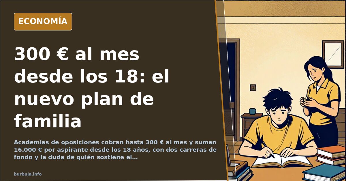 Jóvenes estudiando oposiciones en un aula de una academia, rodeados de apuntes y temarios impresos sobre la mesa