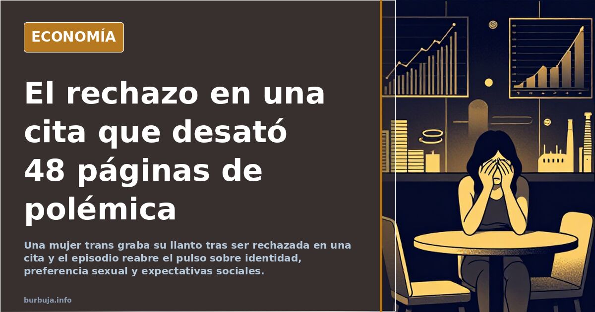 Ilustración de una cita entre dos personas que termina en rechazo.