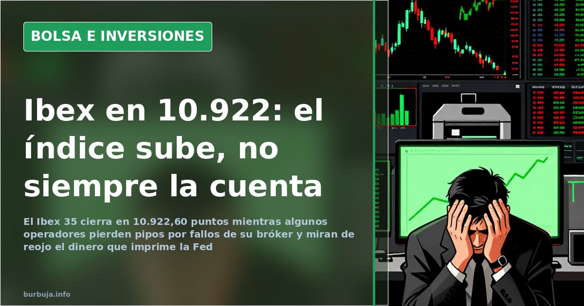 Gráfico de velas del Ibex 35 sobre pantalla de terminal bursátil con datos en verde y rojo