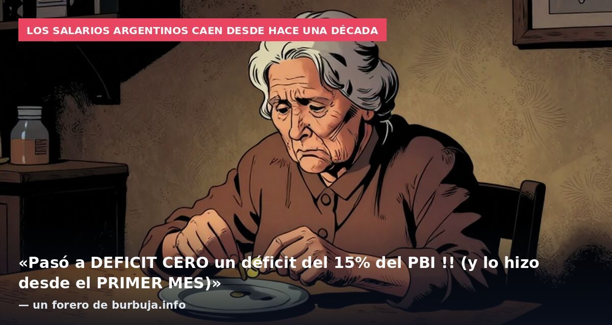 Los salarios argentinos caen desde hace una década: «Pasó a DEFICIT CERO un déficit del 15% del PBI !! (y lo hizo desde el PRIMER MES)» — un forero de burbuja.info