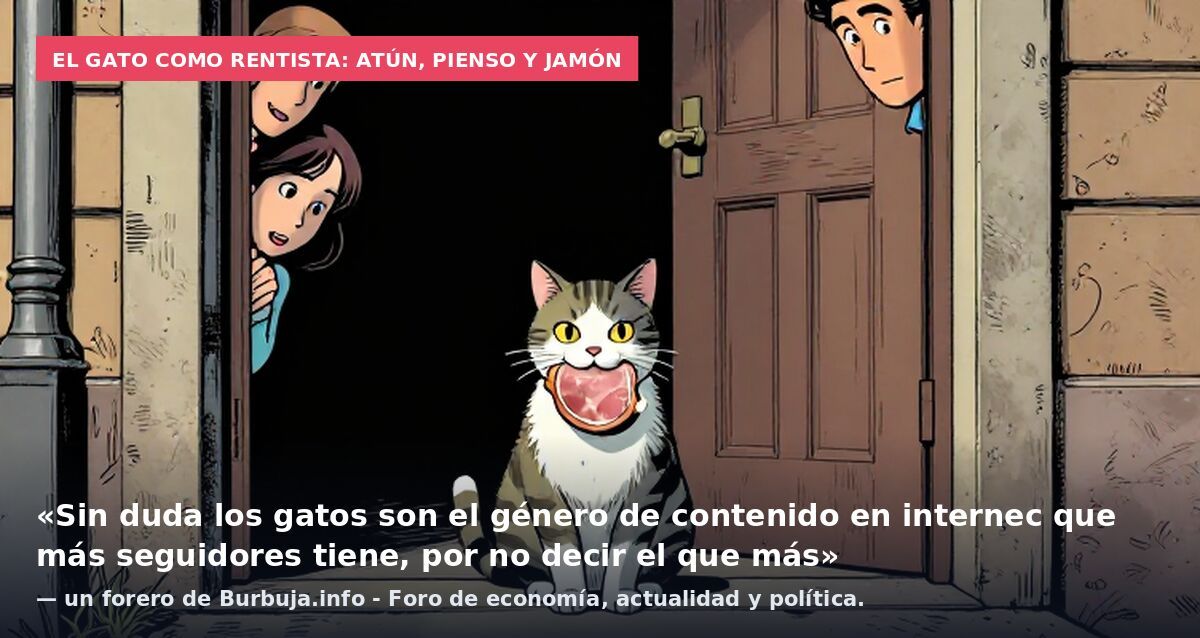 El gato como rentista: atún, pienso y jamón: «Sin duda los gatos son el género de contenido en internec que más seguidores tiene, por no decir el que más» — un forero de Burbuja.info - Foro de economía, actualidad y política.