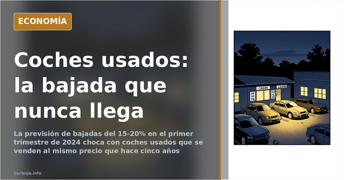 Anuncios de coches de segunda mano en un compraventa con los precios sin rebajar pese a la previsión de bajadas del 15-20%