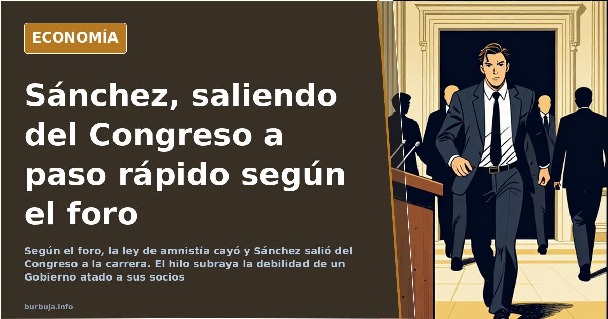 Pedro Sánchez cruzando el pasillo del Congreso de los Diputados a paso rápido, según los comentarios del foro