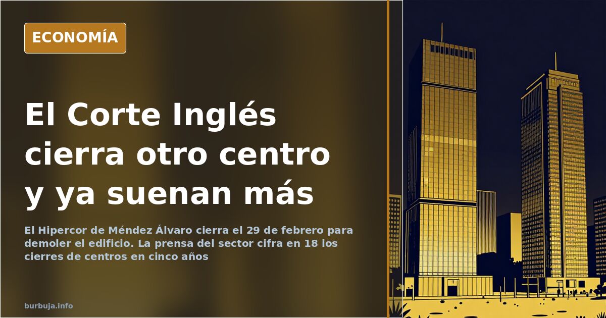 Interior vacío de una gran superficie de El Corte Inglés con plantas desiertas y empleados en cajas sin clientes