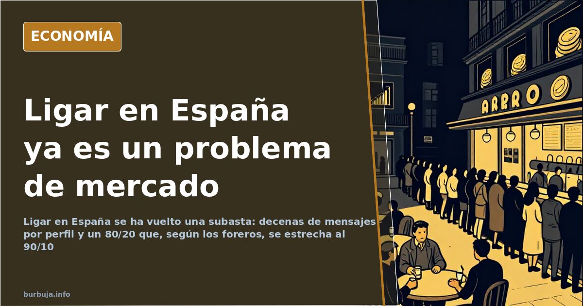 Ilustración editorial con gráficos financieros y siluetas que representa el mercado de citas y la dificultad de encontrar par