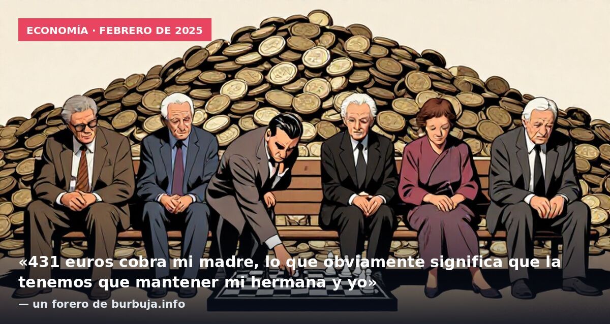 Economía · febrero de 2025: «431 euros cobra mi madre, lo que obviamente significa que la tenemos que mantener mi hermana y yo» — un forero de burbuja.info