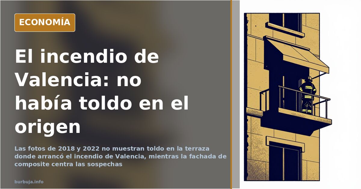 Vista de la fachada del edificio de Campanar en Valencia tras el incendio, con terrazas sin toldo y revestimiento composite