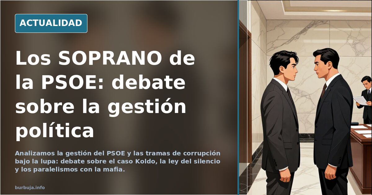 Analizamos la gestión del PSOE y las tramas de corrupción bajo la lupa: debate sobre el caso Koldo, la ley del silencio y los
