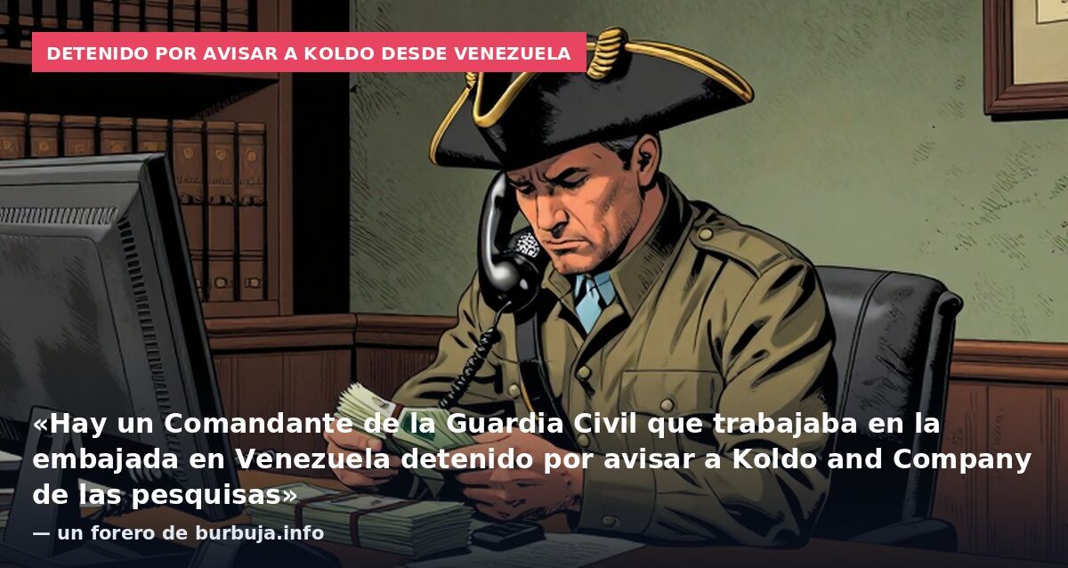 Detenido por avisar a Koldo desde Venezuela: «Hay un Comandante de la Guardia Civil que trabajaba en la embajada en Venezuela detenido por avisar a Koldo and Company de las pesquisas» — un forero de burbuja.info