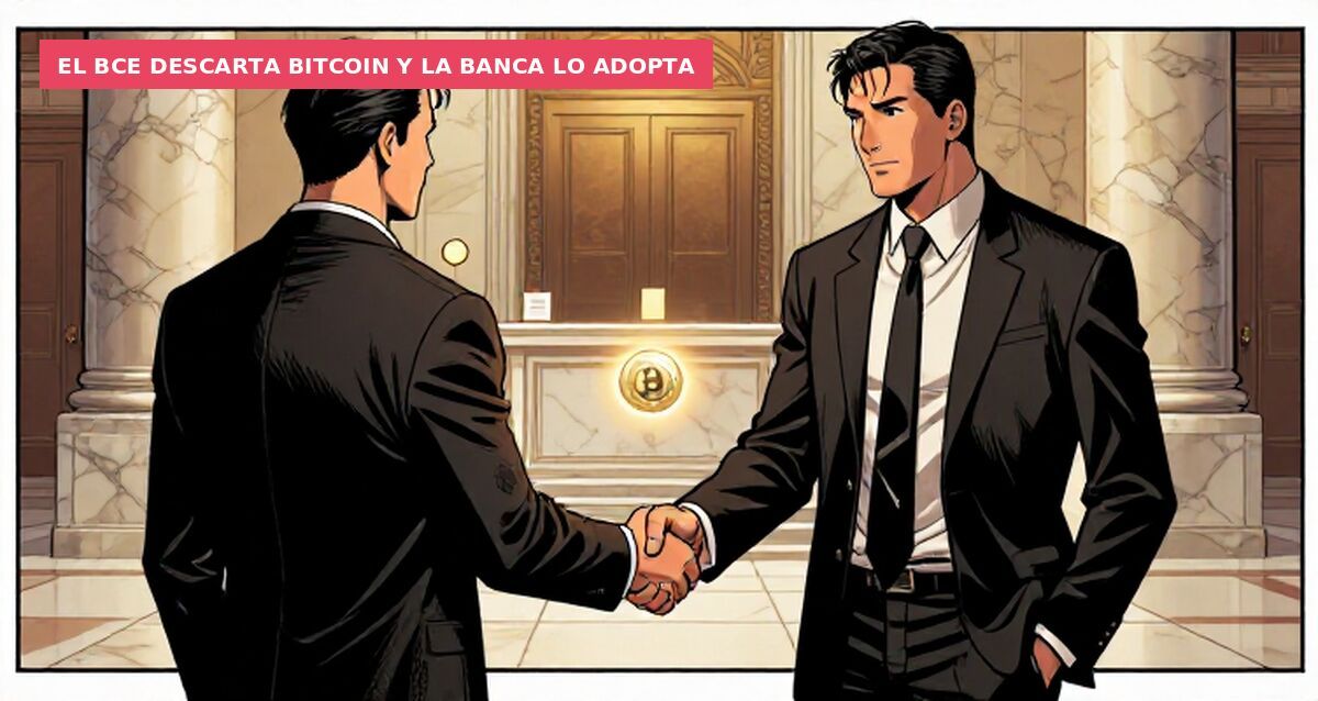 El BCE descarta bitcoin y la banca lo adopta