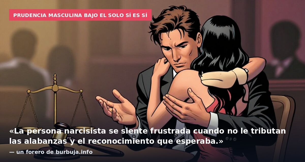 Prudencia masculina bajo el solo sí es sí: «La persona narcisista se siente frustrada cuando no le tributan las alabanzas y el reconocimiento que esperaba.» — un forero de burbuja.info